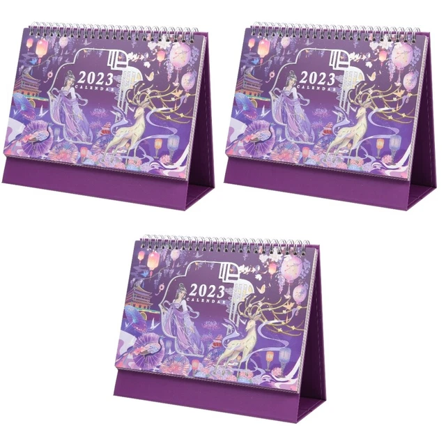 3 PCS Calendario Tavolo 2023 Carta Ufficio Agenda Scrivania Mensile