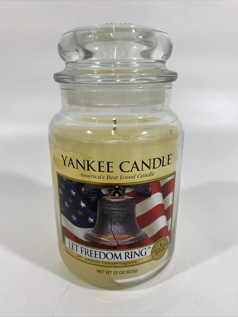 YANKEE CANDLE LET Freedom Ring 22 oz Large Jar Retired White Label Burned HTF 44.10 PicClick