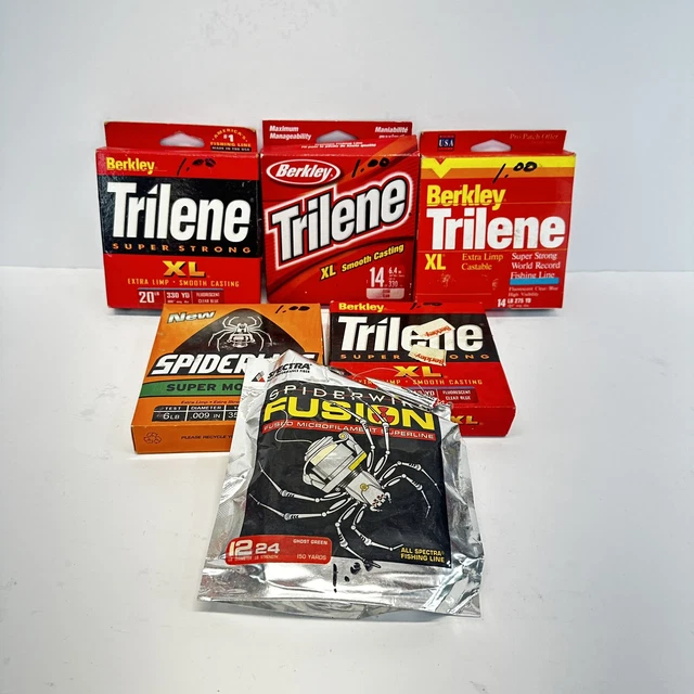 Lot Of 6 Vintage Trilene & Others Fishing Line 20lb 14lb 6lb Test