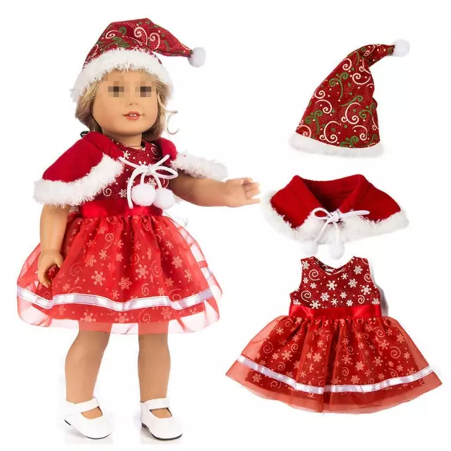AU 18 Inch Dolls Christmas Clothes Doll Accessories Santa Doll Costume