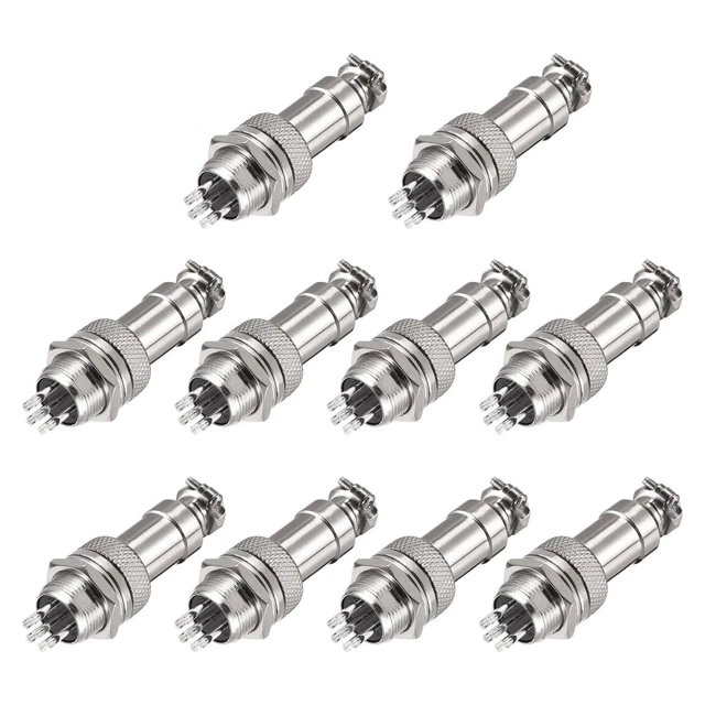 Aeronautico Connettore 12mm 6 Terminali 5A 300V GX12 Connettore 10 Paia