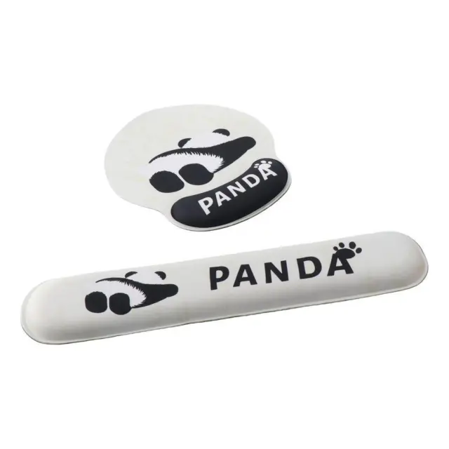 2PCS Panda Mouse Pad Gel Wrist Support Typing and Pain Relief Mouse Mat  Office