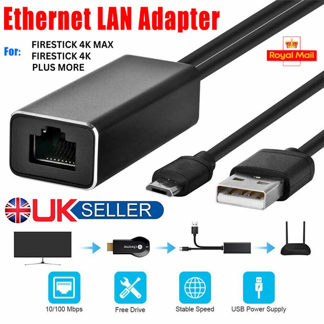FOR AMAZON FIRE TV Stick Chromecast LAN USB Adapter Micro USB