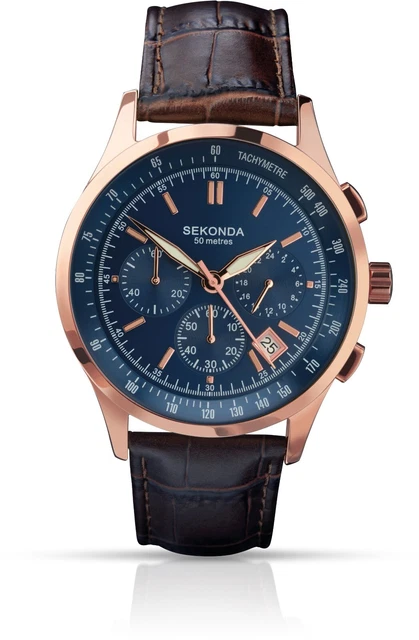 SEKONDA CHRONOGRAPH MENS 2 Tone Watch with Date 1177 APT . New
