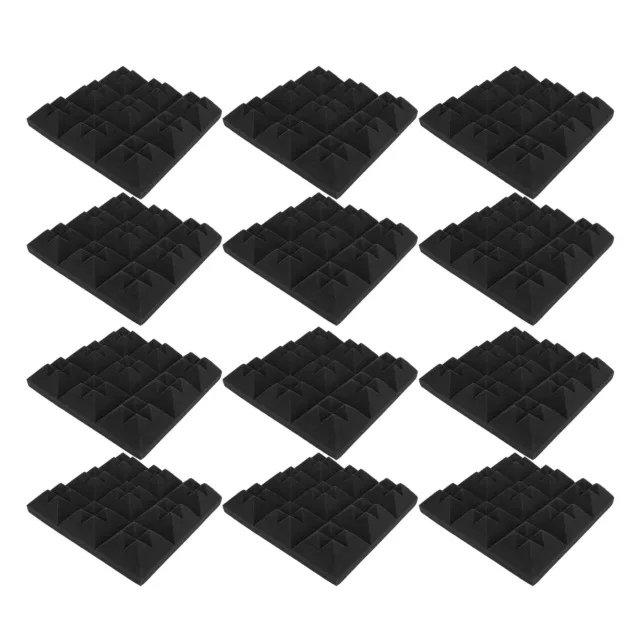 12Pcs Sound Panels Wedges Wall Noise Absorption Isolierung Sponge Board Kit OBM