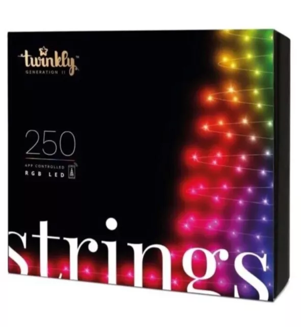 3x Twinkly 250 RGB Gen 2 Multi Colour LED App Controlled XMAS String Lights 20m