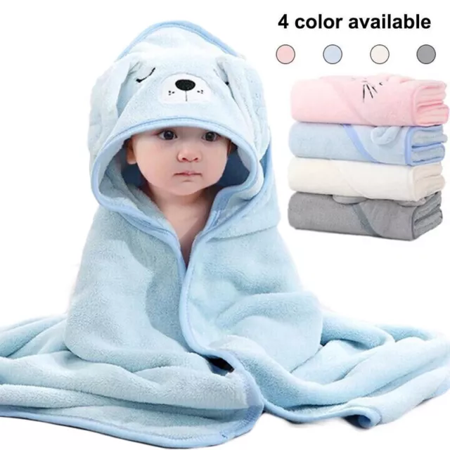 Toddler Baby Newborn Hooded Cartoon Towels Kids Bathrobe Soft Bath Towel Beach