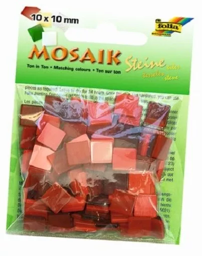 Folia - Mosaiksteine Ton In Ton 10 X 10 Mm Rot 190 Stück Neu Ovp