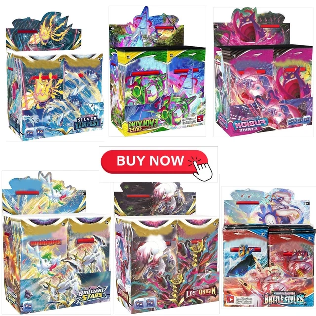 Sword & Shield:Silver Tempest,Elvolving Sky,Fusioon Striike, Booster Box Pokemon
