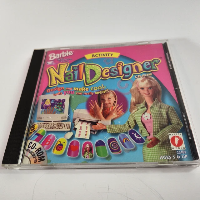 VINTAGE PC GAMES BARBIE NAIL DESIGNER Windows CD-ROM DISC 1998