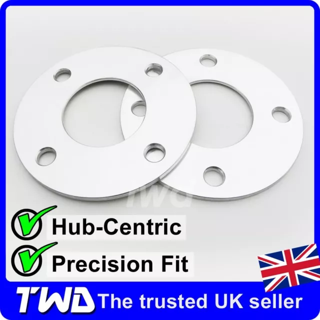 5Mm Hub Centric Alloy Wheel Spacers For Ford 4X108 Pcd 63.4 Pair Shims [2Hx]