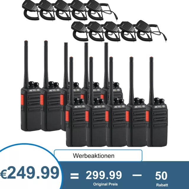 Radio Retevis RT24V Freenet 149 MHz senza licenza 0,5 W 6 canali 2 x walkie-talkie