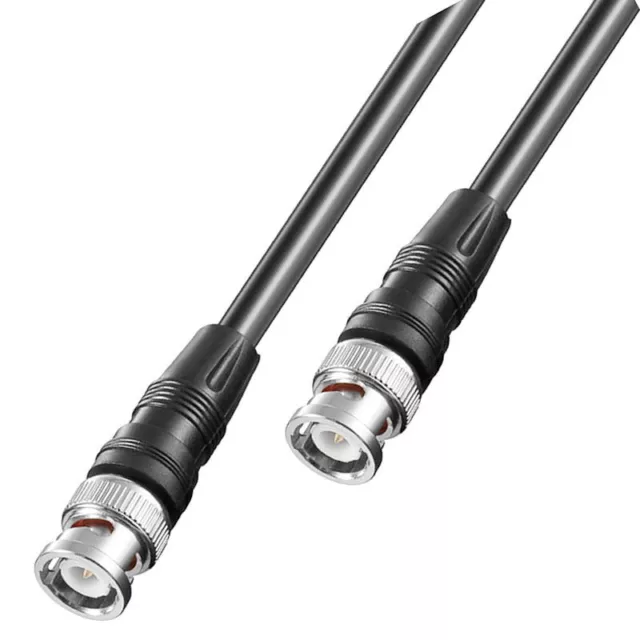 2 m BNC Kabel mit 50 Ohm RG 58 Koaxial Kabel, doppelt geschirmt, 2x Stecker