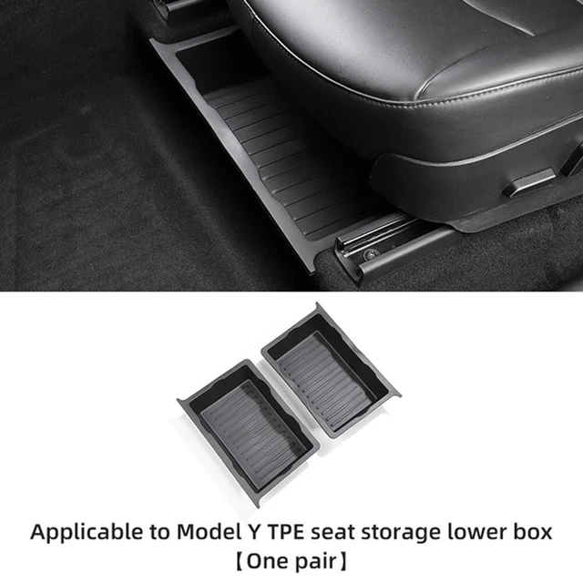 For Tesla Model Y 2017-2023 Under Seats Storage Box Organizer Trays Case Drawer