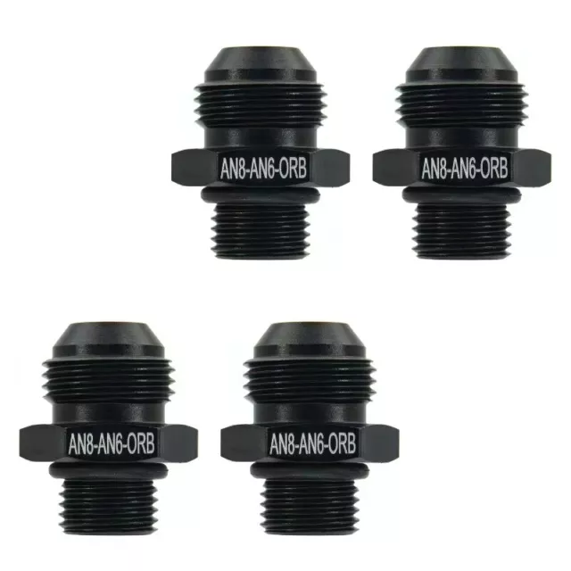 4Pcs 8AN Flare to 6/8/10AN ORB Male O-ring Boss Fuel Pump Rail Adapter Fitting