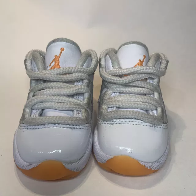 NIKE AIR JORDAN 11 Retro Bright Citrus Orange White Baby Toddlers