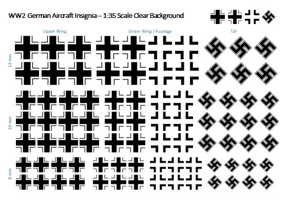 1:35 WW2 GERMAN Aircraft Insignia Decals - Balkan Cross & Swastika $8. ...