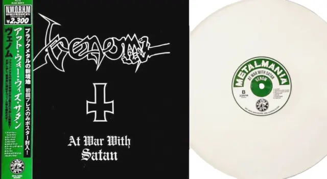 VENOM At War with Satan - WHITE Vinyl LP with OBI & POSTER - Metal Mania Records