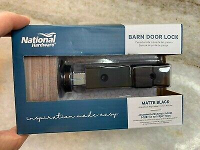 National Hardware N700-150 Barn Door Lock, Matte Black, NEW, Free Shipping