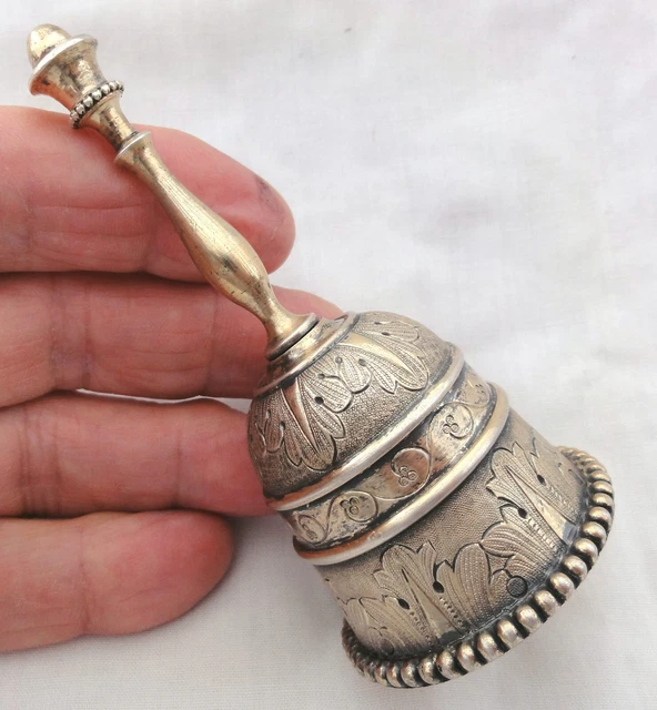 Bague Ancienne En Argent Massif 925 Avec Jadéite Naturelle - Taille 56, Ciselures Ouvragées