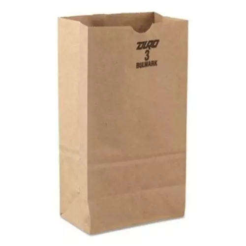 General Supply 18403 #3 Paper Grocery Bag, 30lb Kraft, Standard 4 3/4 X 2 15/16