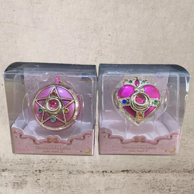 Sailor Moon Goods lot of 2 Bandai Miniaturely Tablet Crystal star Cosmic heart