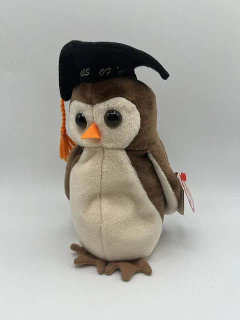 TY Beanie Baby Owls Wise Graduation Tag Class Of 1998 Retired Mint