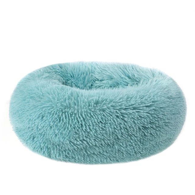 Donut Plush Pet Dog Cat Bed Cushion Mat Calming Bed Kennel Machine Washable 27in