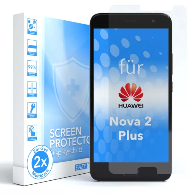 EAZY CASE 2x Verre de Protection D'Écran pour Huawei Nova 2 Plus Film 9H