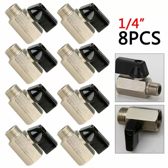 1/4" 8pcs Brass Ball Shut-Off Valve Corrosion Resistant with Quality Handle