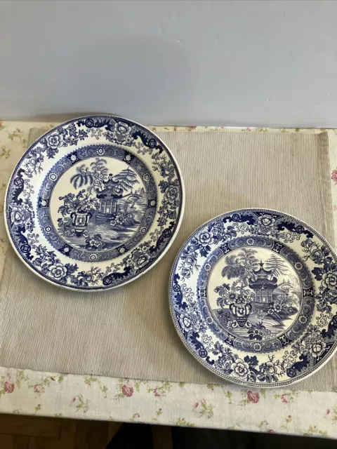 Assiettes anciennes Creil&Montereau L M &Cie  décor chinois  bleu