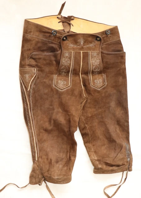 Verspeckte Dirty Herren Trachten Leder Hose  Gr 48 W32 Lederhose Wiesn Tirol