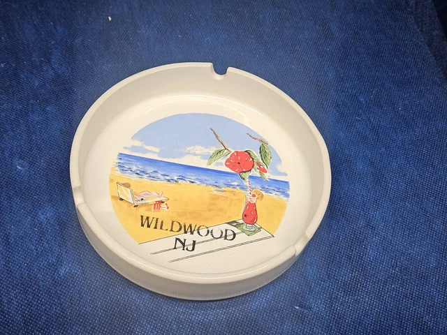 Vintage Nanco Collector's Souvenir Ashtray Wildwood, New Jersey, Made In Korea