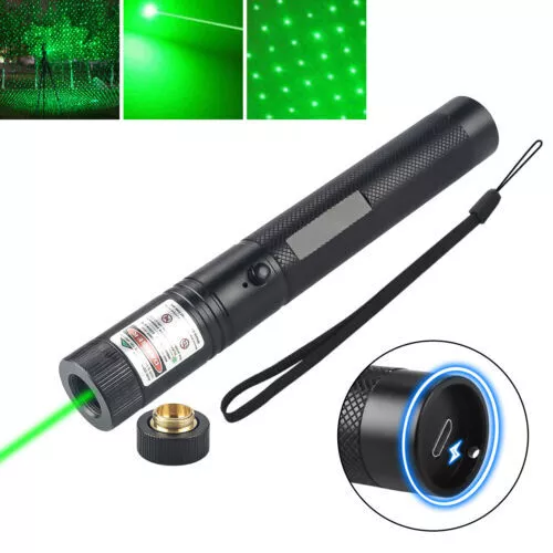 Grün Laserpointer 532 nm bis 800 Km Reichweite EXTREM STARK / SEHR HELL 1mW USB 2