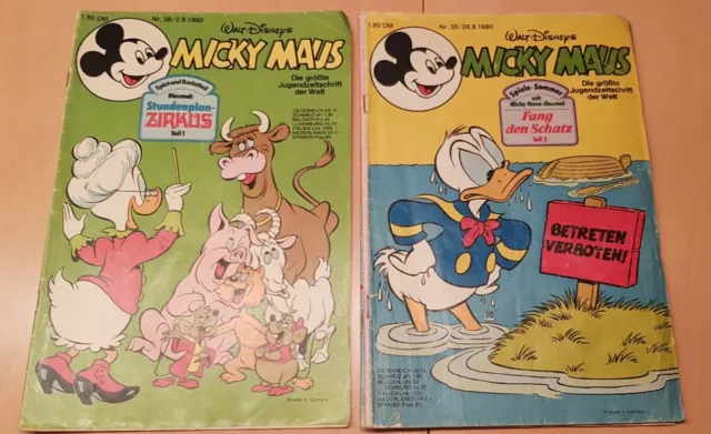 2 x Walt Disneys Micky Maus Heft Nr. 35 + 36 aus 1980 