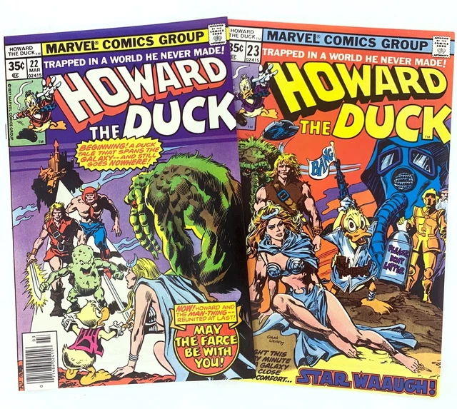 HOWARD THE DUCK 22-23 Man-Thing Star Wars Parody Gene Colan Cover Marvel 1978 NM