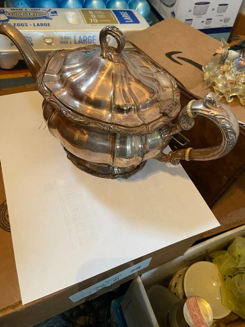 VINTAGE GORHAM Strasbourg Pedestal EP Silver Co Teapot