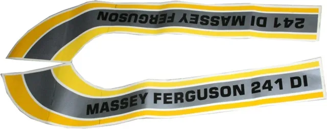 Massey Ferguson 241 DI Tractor Bonnet Side Decal Emblem Sticker Set