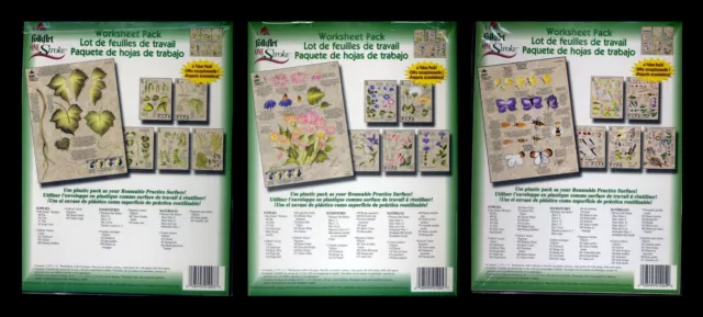 Paquetes de hojas de trabajo de pintura de un golpe de arte popular a cuadros #1005, #1004 y #1003