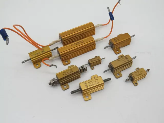 Lot of (9) Vishay Dale Mixed Wirewound High Watt Resistors 5W 10W 20W 25W 35 50W