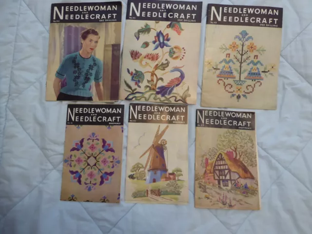 6 Vintage Needle woman And Needle Craft  Magazines. 1950s/60s All With Transfers
