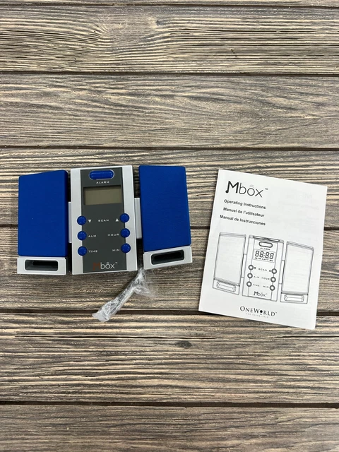 Mbox Mini boom box Alarm Clock Radio R16 101873 Blue 6 1/4"L x 4"H x1"W **