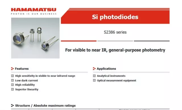Hamamatsu Si photodiode S2386-45K