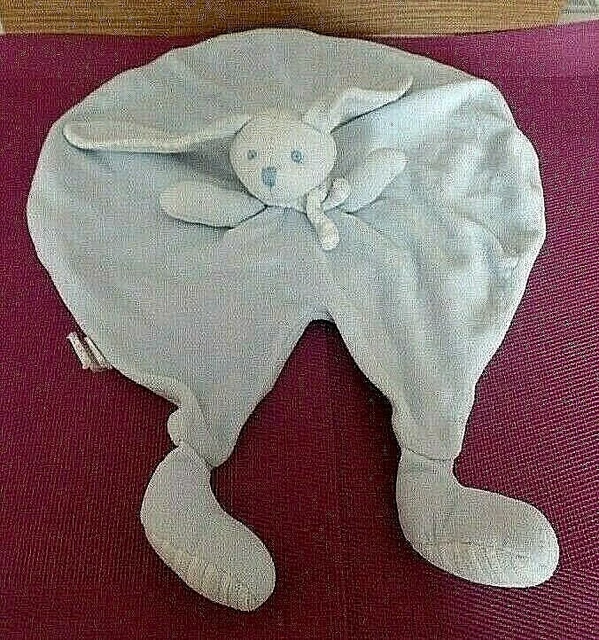 T1G / doudou lapin bleu plat rond EURODIF