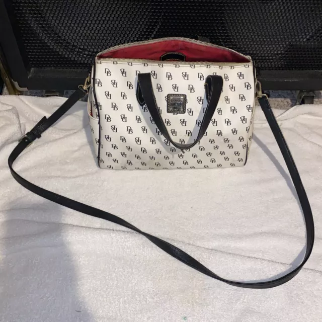 Dooney & Bourke Womens White Gretta Brenna Satchel Bag Large. As Is, Parts, Read