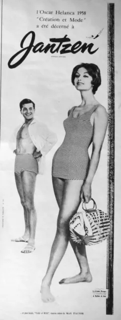 Publicité 1958 Jantzen Oscar Helanca 1958 Création Et Mode Maillots De Bain