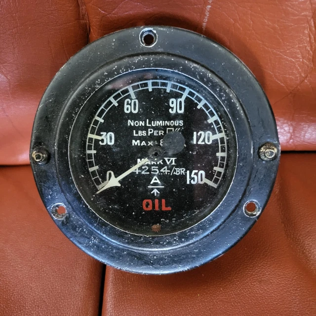 WW1 RFC ROYAL Flying Corps WW1 Aircraft Oil Pressure Gauge EUR 878,46