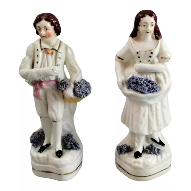 Pair of Staffordshire figures of gardeners, James Dudson, , c.1840,Vary rare