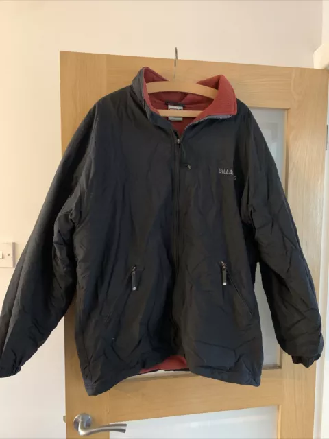 Mens Billabong Black Jacket with red fleece lining