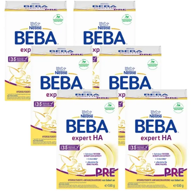 Nestlé BEBA EXPERT HA PRE Hydrolisierte Anfangsnahrung (6 Stück (6 x 550g))
